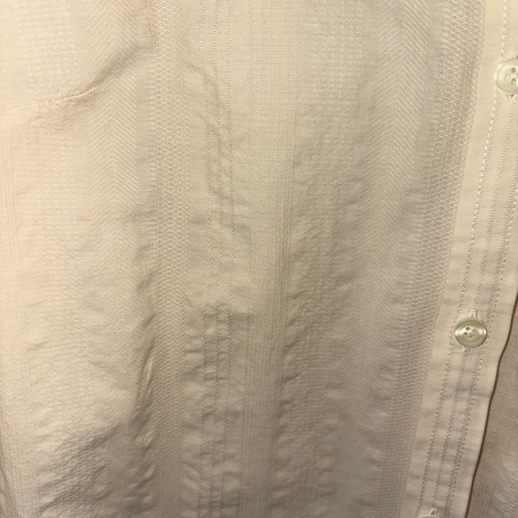 Preppy L.L. Bean vintage Women's Cream Cotton button down with detailing Medium - Picture 7 of 7